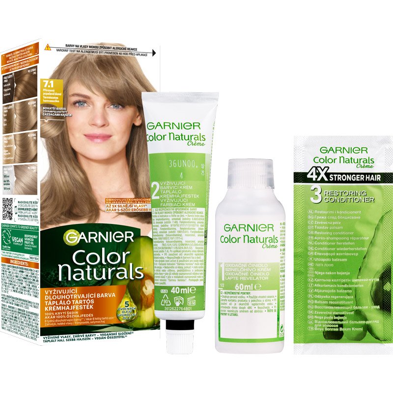 Color Naturals permanentná farba na vlasy 7.1 Prirodzená popolavá blond balenie